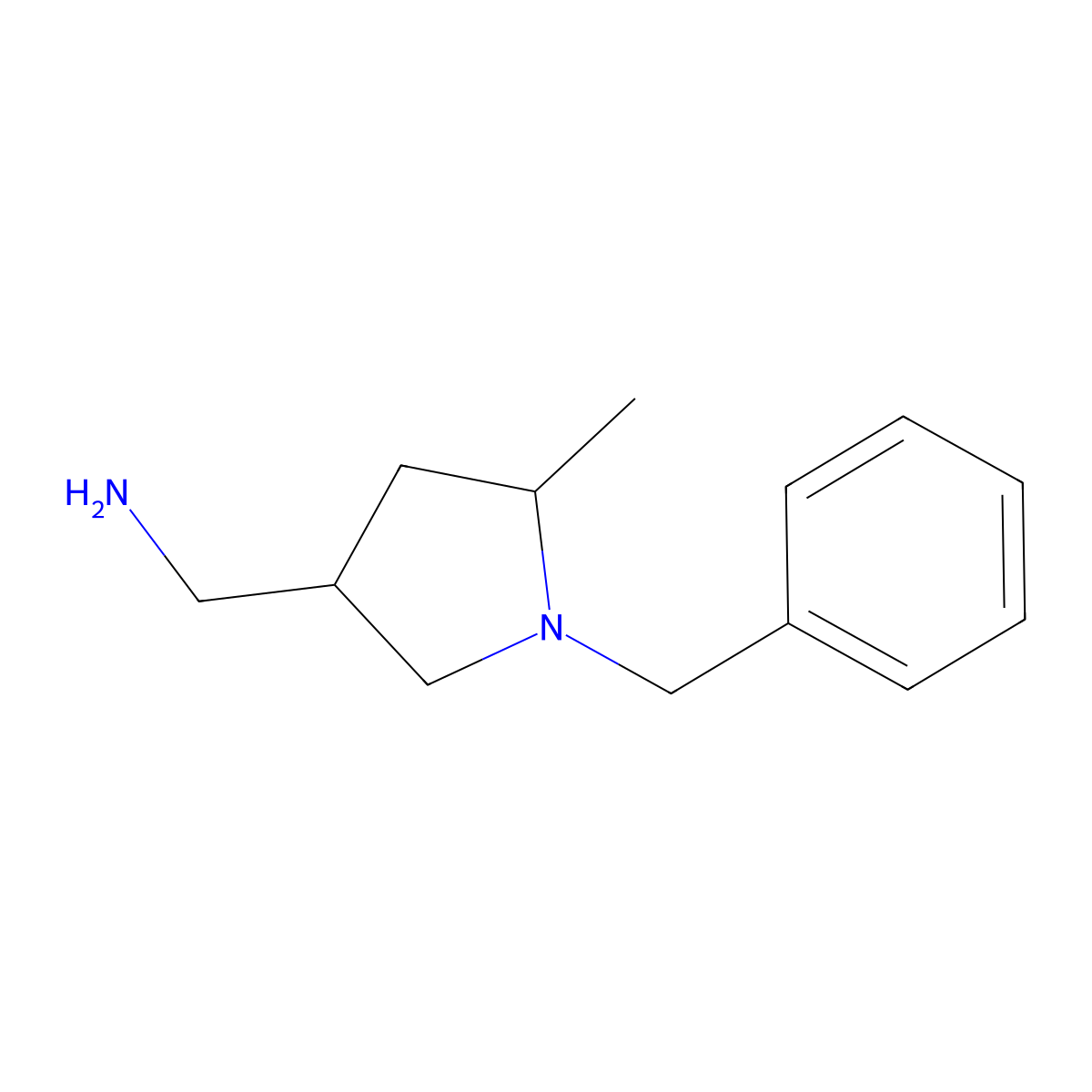 (1-Benzyl-5-methylpyrrolidin-3-yl)methanamine molecular structure, CAS 1423031-29-1
