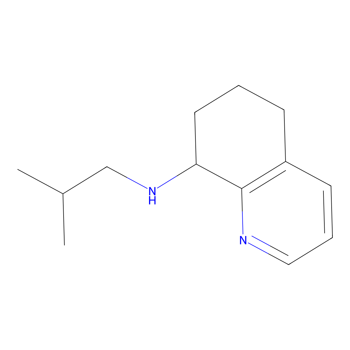 8-Quinolinamine, 5,6,7,8-tetrahydro-N-(2-methylpropyl)- molecular structure, CAS 1423031-30-4
