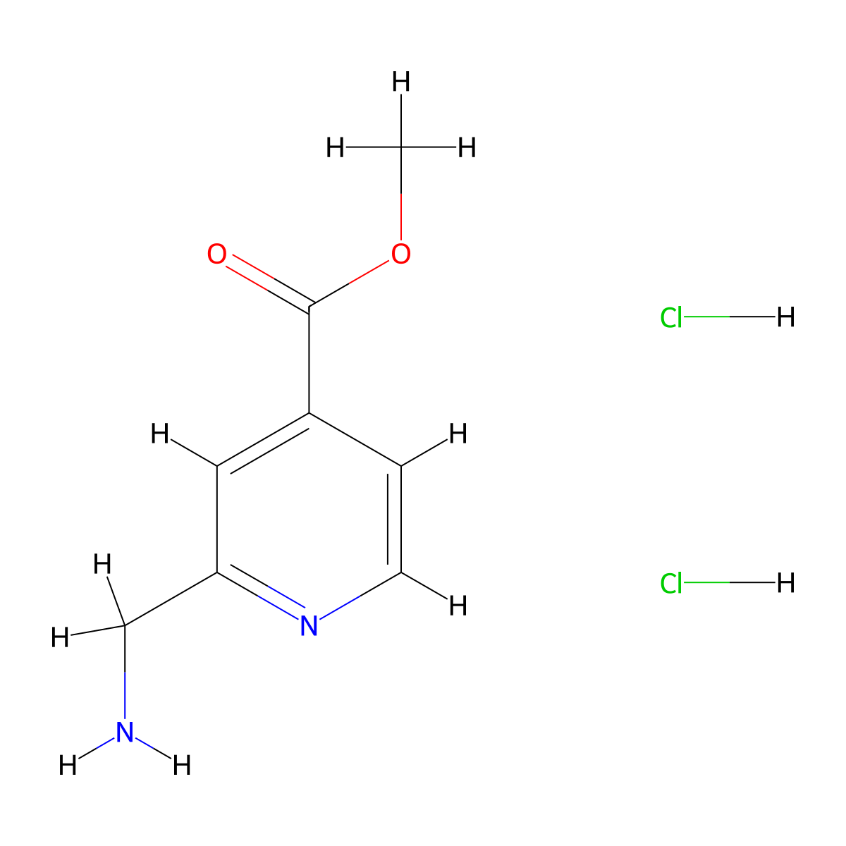 Methyl 2-(aminomethyl)pyridine-4-carboxylate dihydrochloride molecular structure, CAS 1423031-32-6