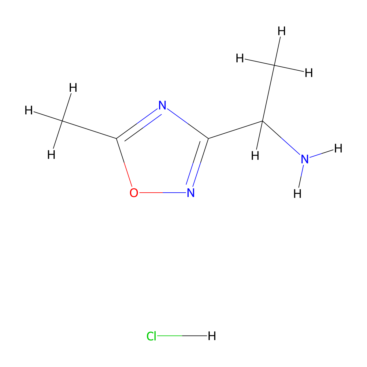 1-(5-Methyl-1,2,4-oxadiazol-3-yl)ethan-1-amine hydrochloride molecular structure, CAS 1423031-33-7
