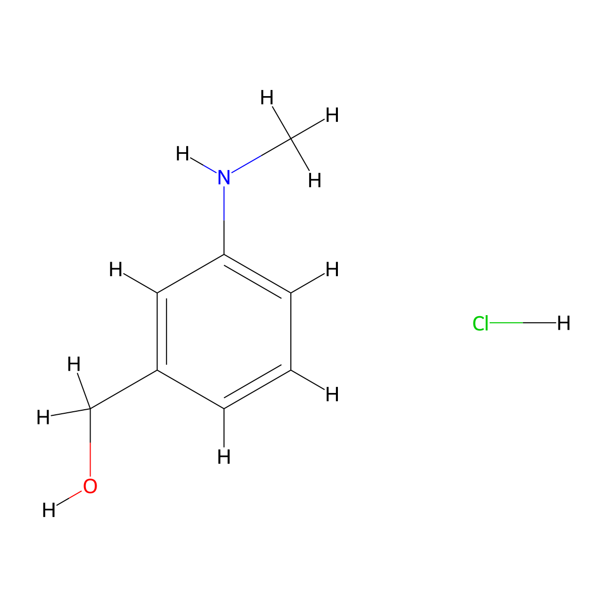 [3-(Methylamino)phenyl]methanol hydrochloride molecular structure, CAS 1423031-43-9