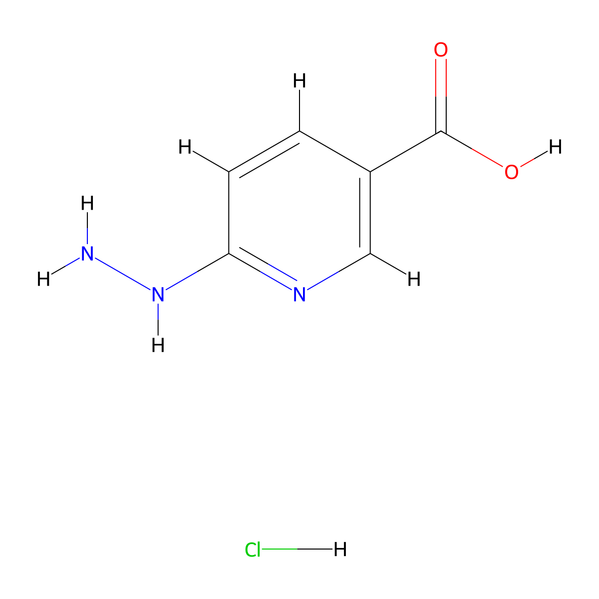 6-Hydrazinylpyridine-3-carboxylic acid hydrochloride molecular structure, CAS 1423031-46-2