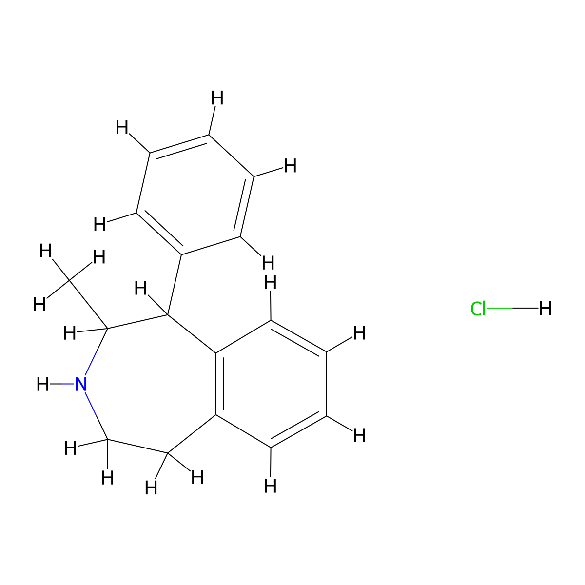2-methyl-1-phenyl-2,3,4,5-tetrahydro-1H-3-benzazepine hydrochloride molecular structure, CAS 1423031-47-3