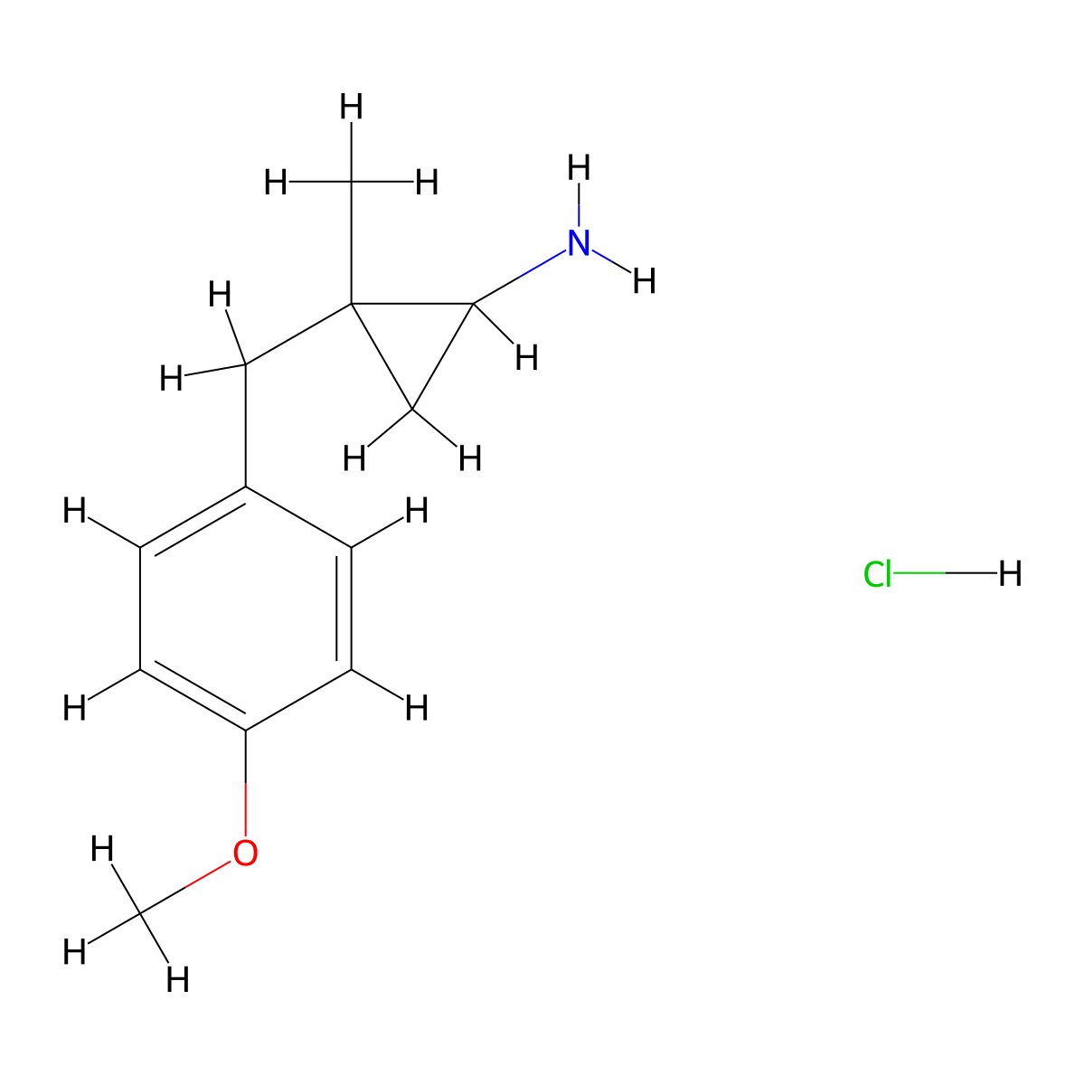 2-[(4-Methoxyphenyl)methyl]-2-methylcyclopropan-1-amine hydrochloride molecular structure, CAS 1423031-48-4