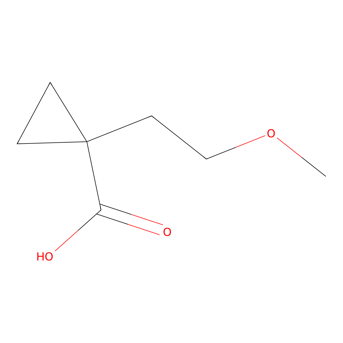 1-(2-Methoxyethyl)cyclopropane-1-carboxylic acid molecular structure, CAS 1423031-57-5
