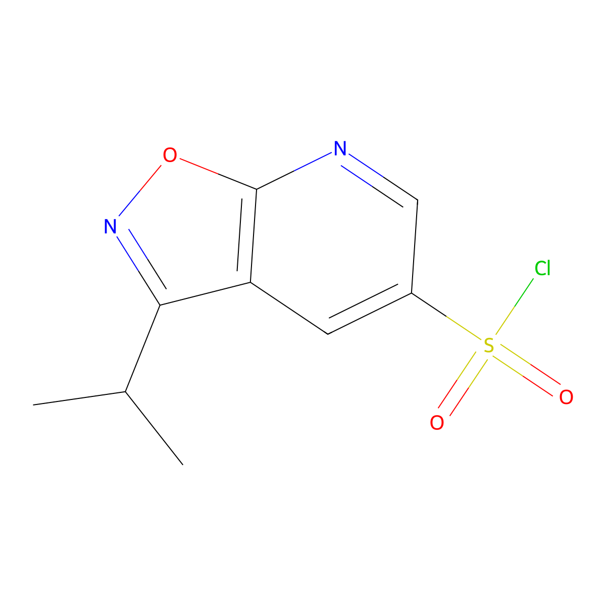 3-(Propan-2-yl)-[1,2]oxazolo[5,4-b]pyridine-5-sulfonyl chloride molecular structure, CAS 1423031-59-7