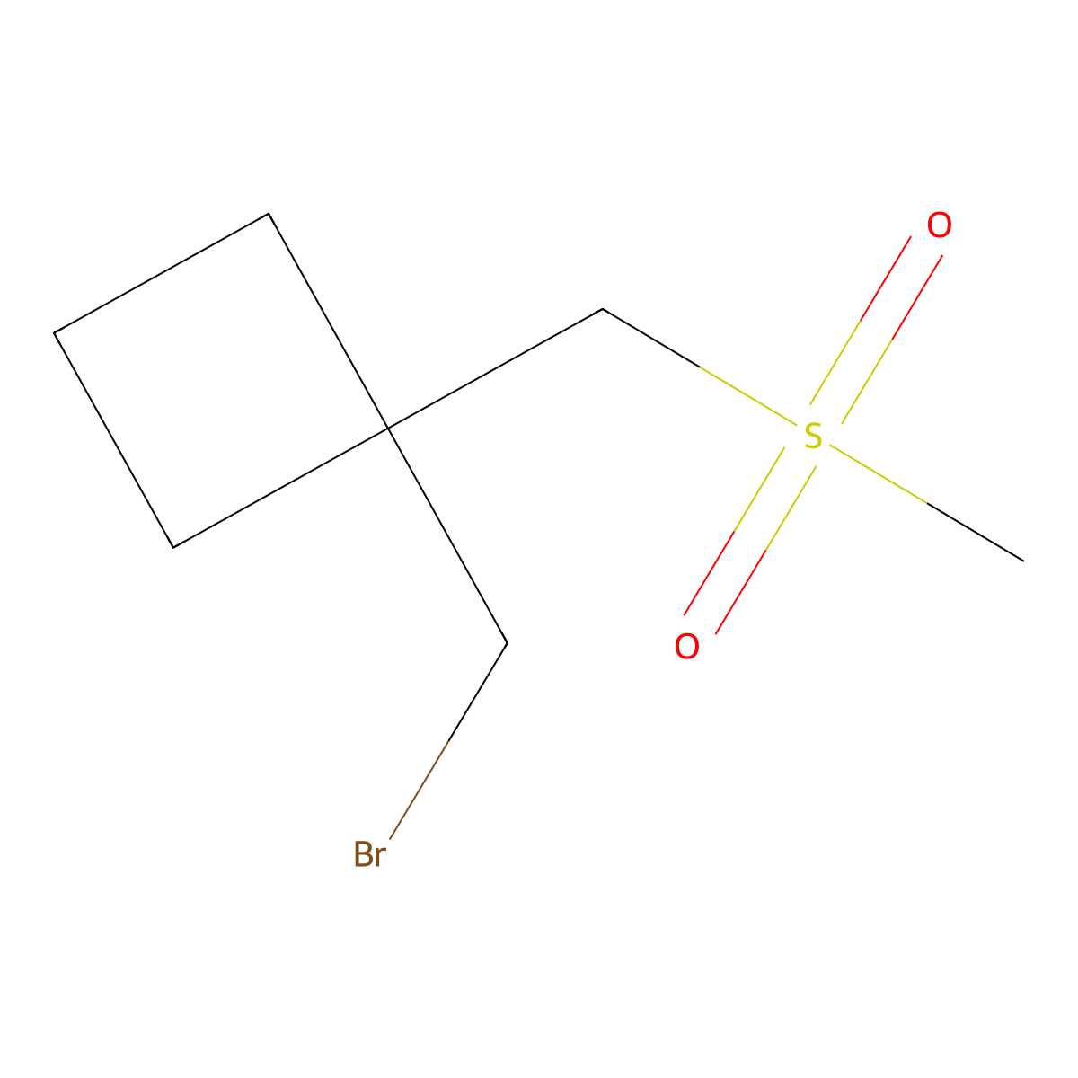 1-(Bromomethyl)-1-(methanesulfonylmethyl)cyclobutane molecular structure, CAS 1423031-60-0