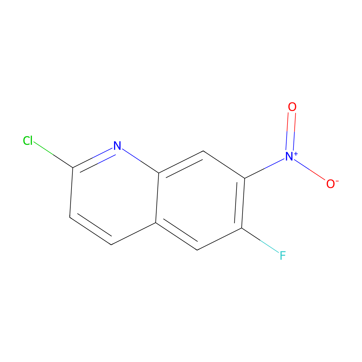 2-Chloro-6-fluoro-7-nitroquinoline molecular structure, CAS 1423031-62-2