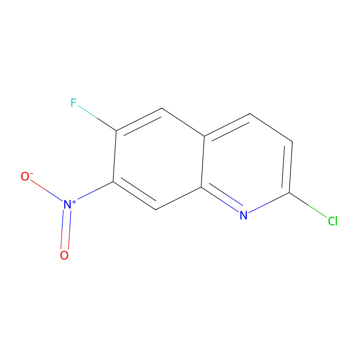 2-Chloro-6-fluoro-7-nitroquinoline molecular structure, CAS 1423031-62-2