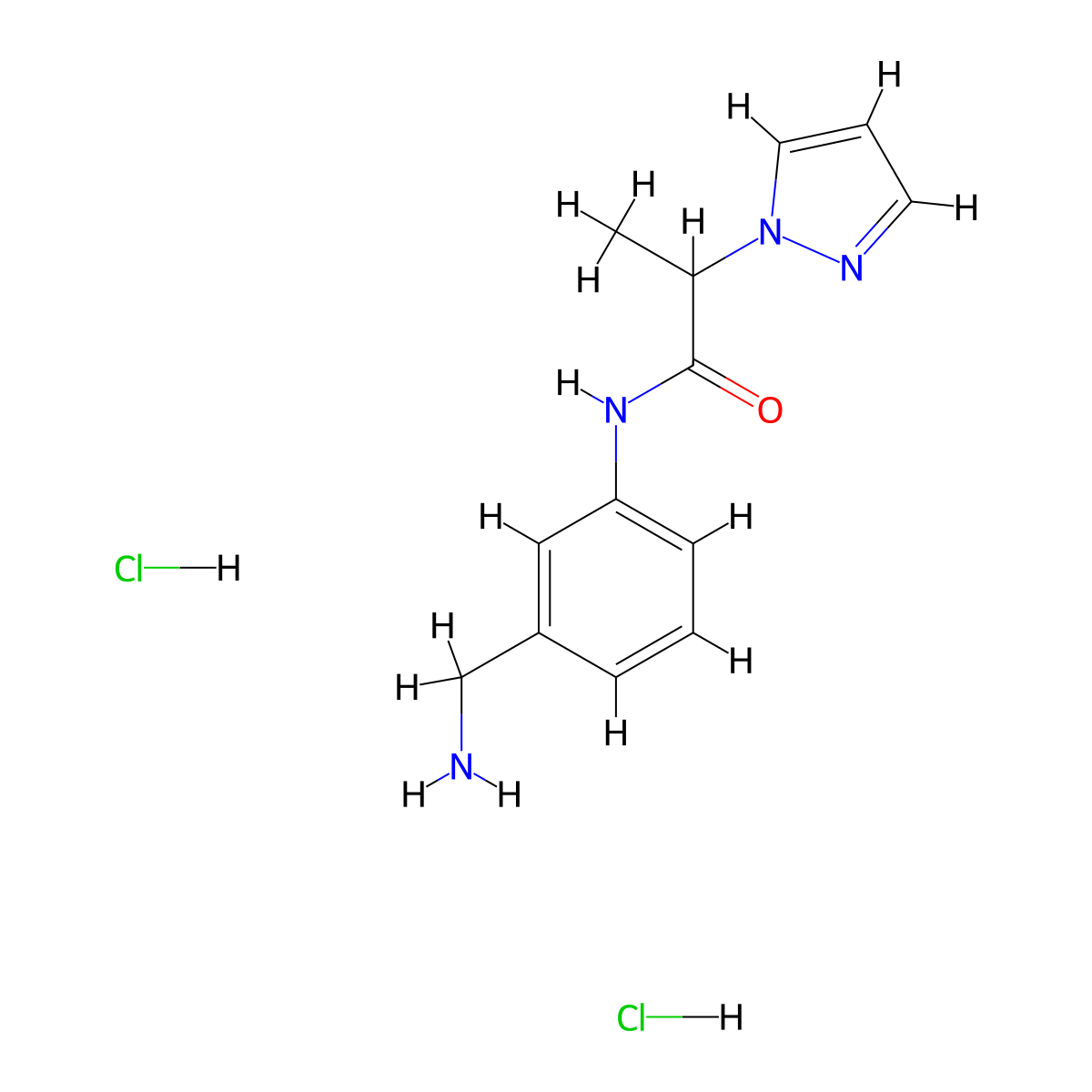 N-[3-(aminomethyl)phenyl]-2-(1H-pyrazol-1-yl)propanamide dihydrochloride molecular structure, CAS 1423031-63-3