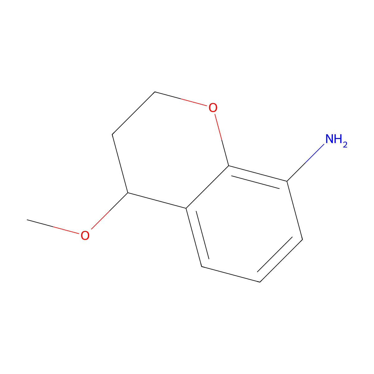 4-methoxy-3,4-dihydro-2H-1-benzopyran-8-amine molecular structure, CAS 1423031-68-8