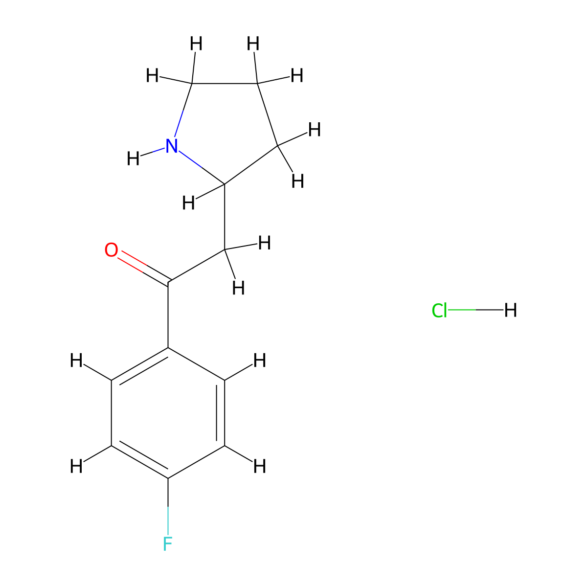 1-(4-Fluorophenyl)-2-(pyrrolidin-2-yl)ethan-1-one hydrochloride molecular structure, CAS 1423031-75-7