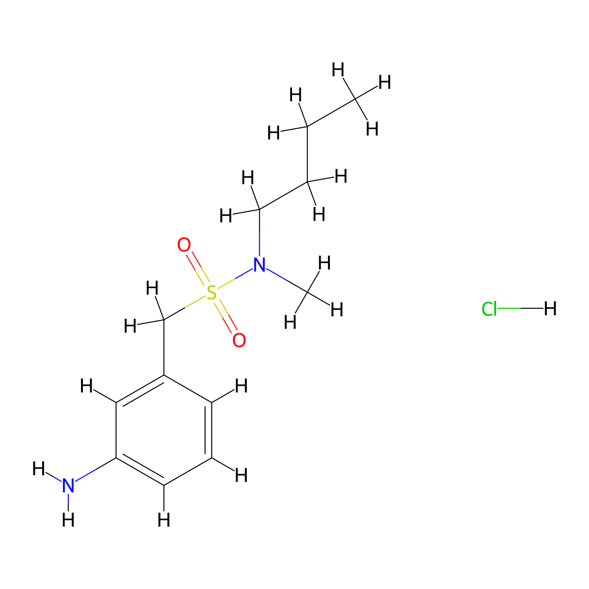 1-(3-aminophenyl)-N-butyl-N-methylmethanesulfonamide hydrochloride molecular structure, CAS 1423031-77-9