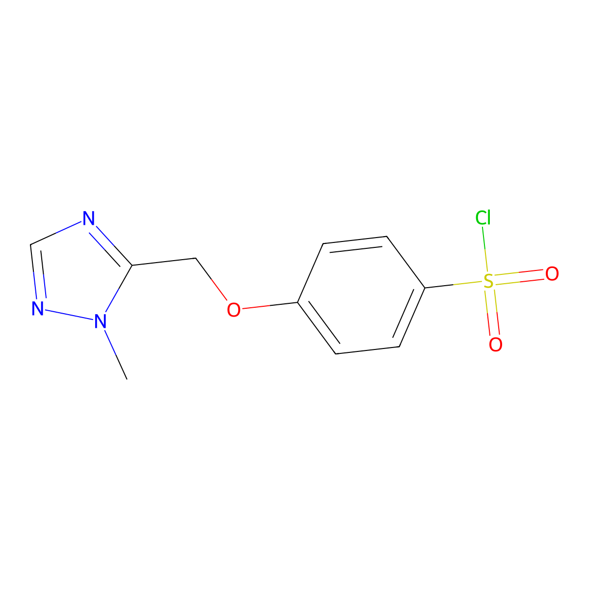 4-[(1-methyl-1H-1,2,4-triazol-5-yl)methoxy]benzene-1-sulfonyl chloride molecular structure, CAS 1423031-78-0