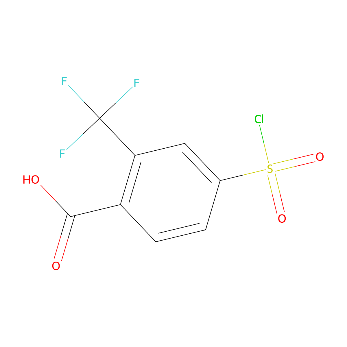 4-(Chlorosulfonyl)-2-(trifluoromethyl)benzoic acid molecular structure, CAS 1423031-79-1