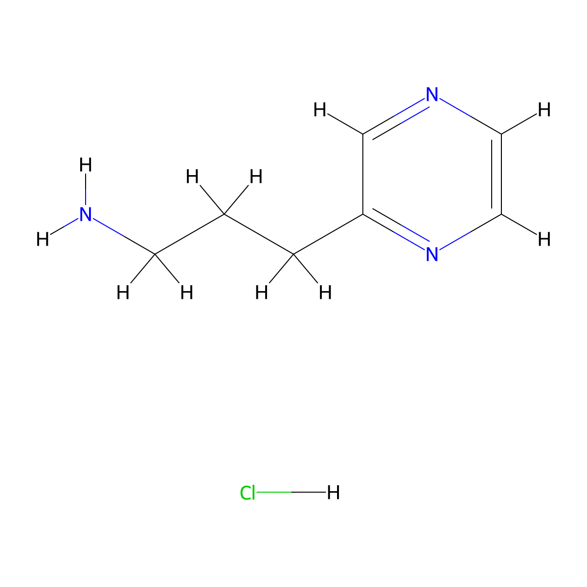 3-(Pyrazin-2-yl)propan-1-amine hydrochloride molecular structure, CAS 1423031-81-5