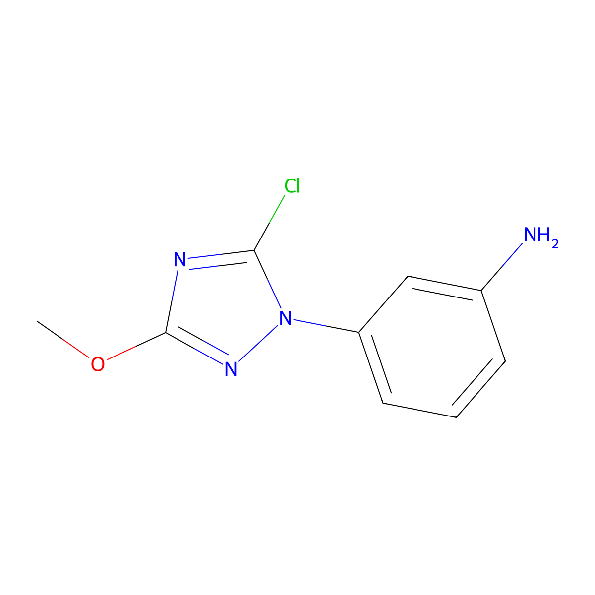 3-(5-chloro-3-methoxy-1H-1,2,4-triazol-1-yl)aniline molecular structure, CAS 1423031-83-7