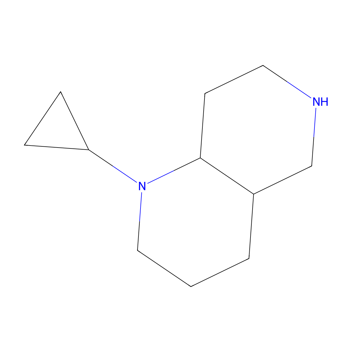 1-Cyclopropyl-decahydro-1,6-naphthyridine molecular structure, CAS 1423031-90-6
