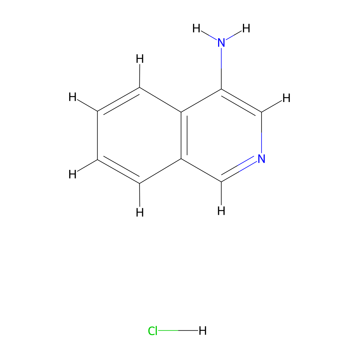 Isoquinolin-4-amine hydrochloride molecular structure, CAS 1423031-91-7