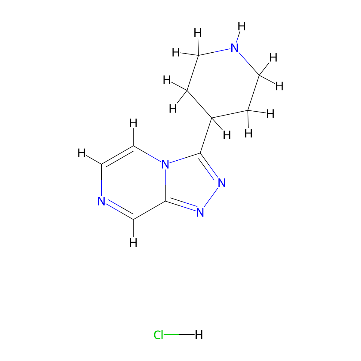 4-{[1,2,4]Triazolo[4,3-a]pyrazin-3-yl}piperidine hydrochloride molecular structure, CAS 1423031-95-1