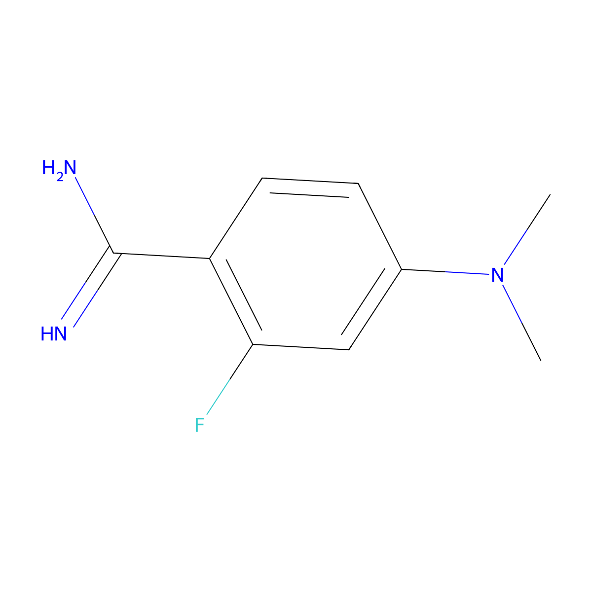4-(Dimethylamino)-2-fluorobenzene-1-carboximidamide molecular structure, CAS 1423031-96-2