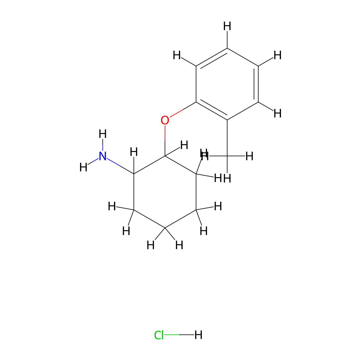 2-(2-Methylphenoxy)cyclohexan-1-amine hydrochloride molecular structure, CAS 1423031-97-3