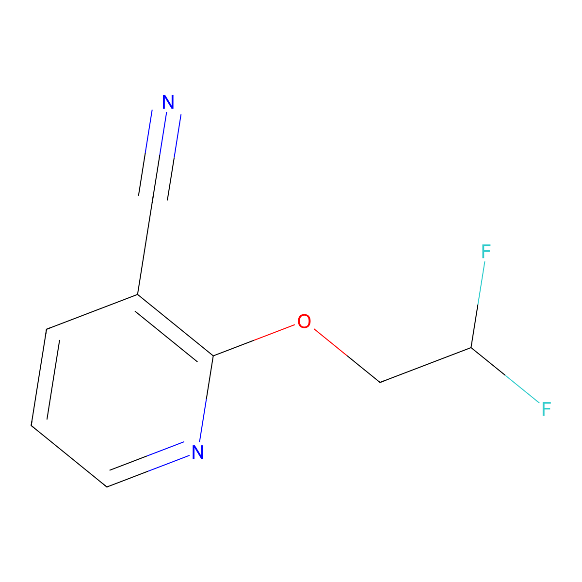2-(2,2-Difluoroethoxy)pyridine-3-carbonitrile molecular structure, CAS 1423032-05-6