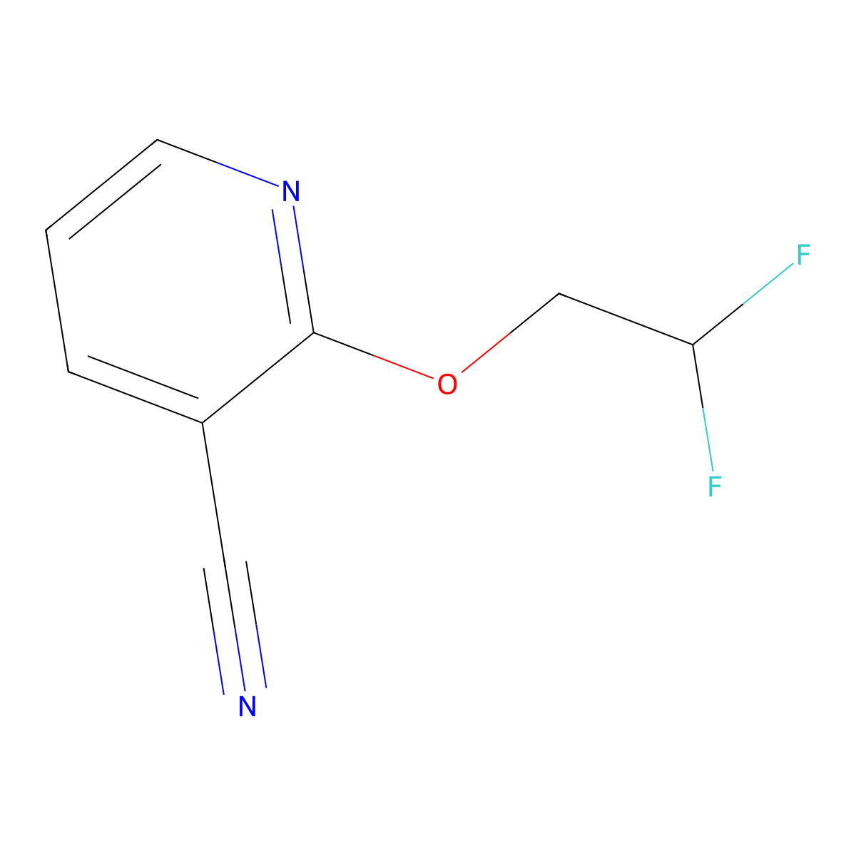 2-(2,2-Difluoroethoxy)pyridine-3-carbonitrile molecular structure, CAS 1423032-05-6