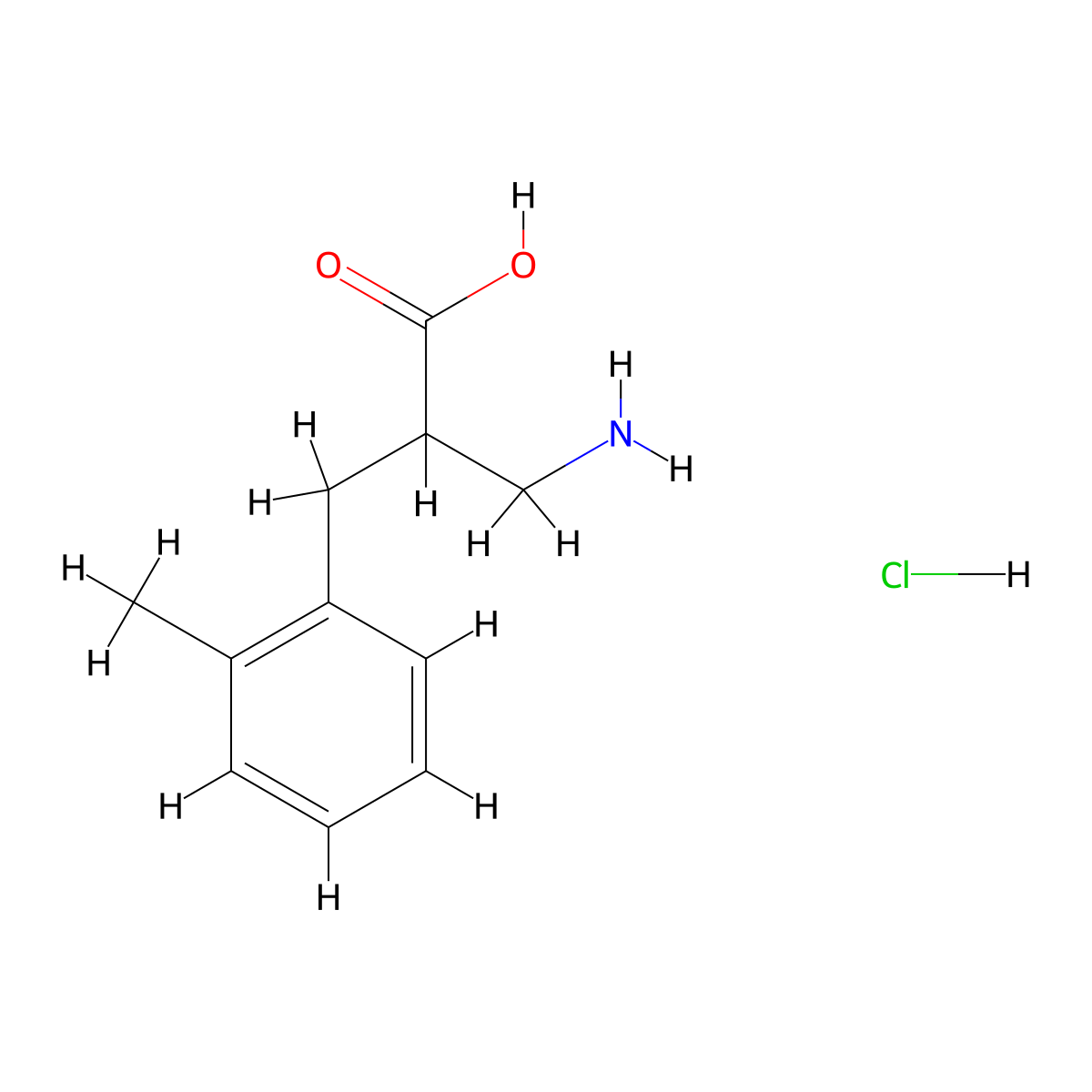3-Amino-2-[(2-methylphenyl)methyl]propanoic acid hydrochloride molecular structure, CAS 1423032-09-0