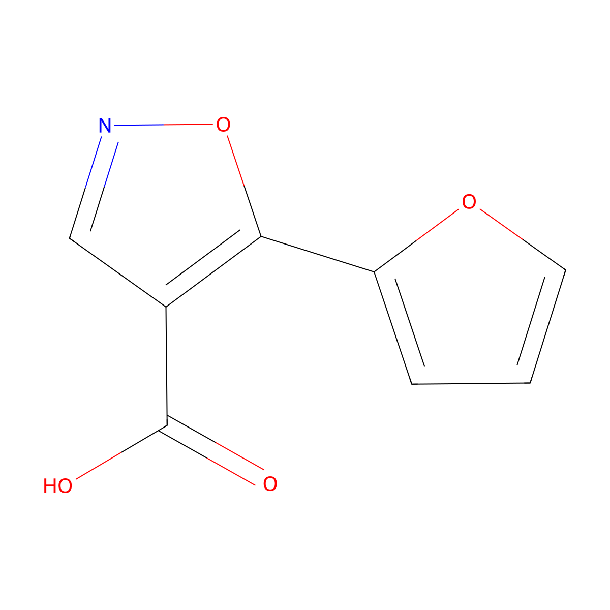 5-(Furan-2-yl)-1,2-oxazole-4-carboxylic acid molecular structure, CAS 1423032-14-7