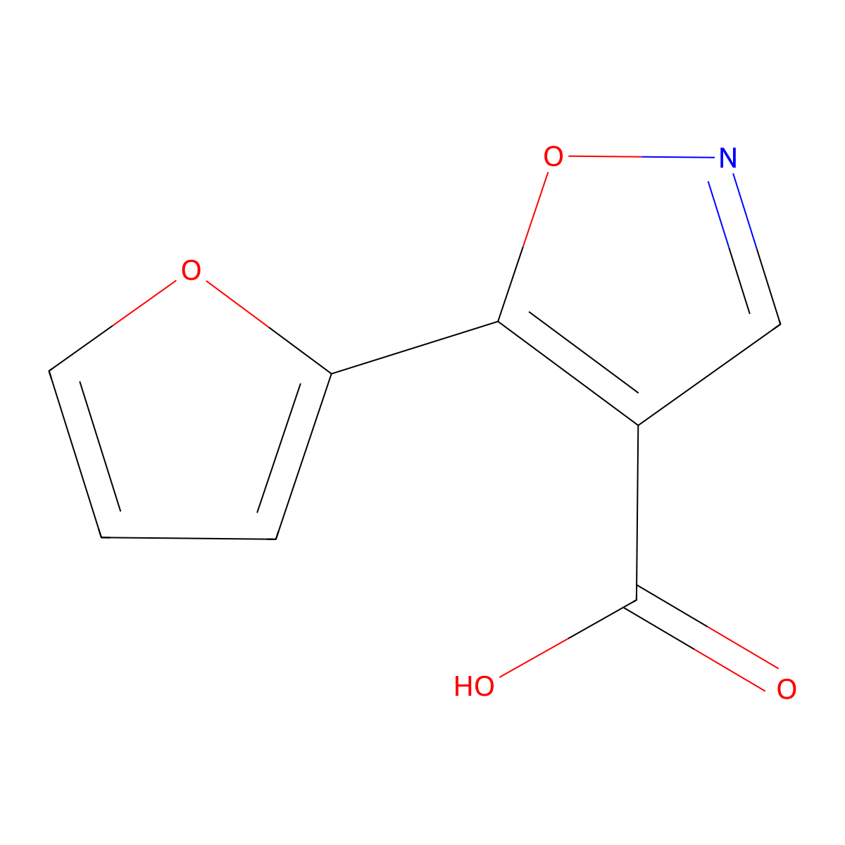 5-(Furan-2-yl)-1,2-oxazole-4-carboxylic acid molecular structure, CAS 1423032-14-7