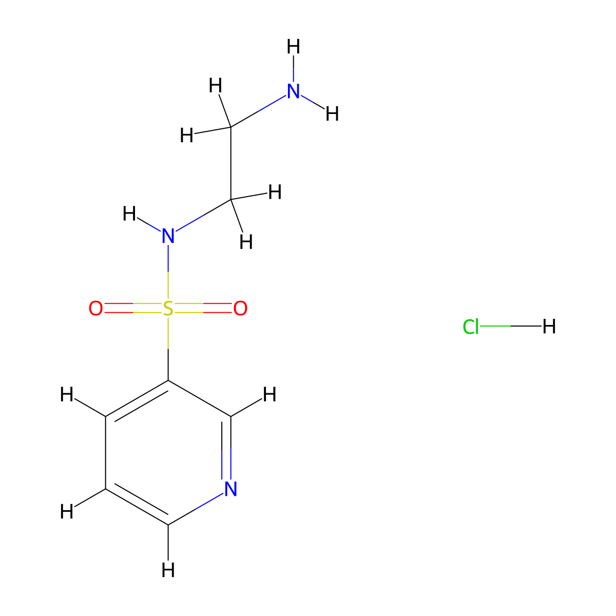 N-(2-aminoethyl)pyridine-3-sulfonamide hydrochloride molecular structure, CAS 1423032-16-9
