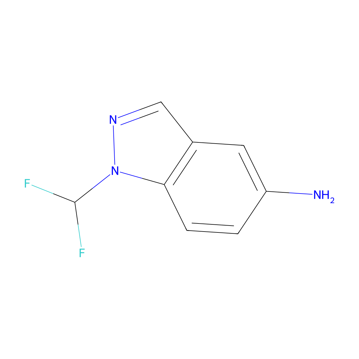 1-(difluoromethyl)-1H-indazol-5-amine molecular structure, CAS 1423032-23-8