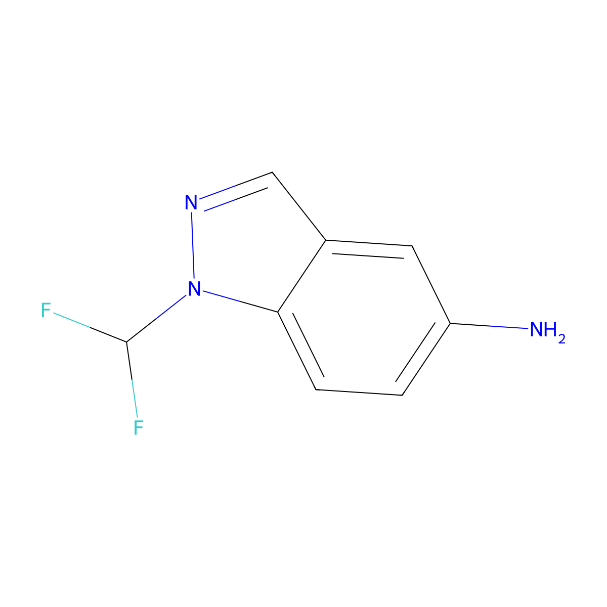 1-(difluoromethyl)-1H-indazol-5-amine molecular structure, CAS 1423032-23-8