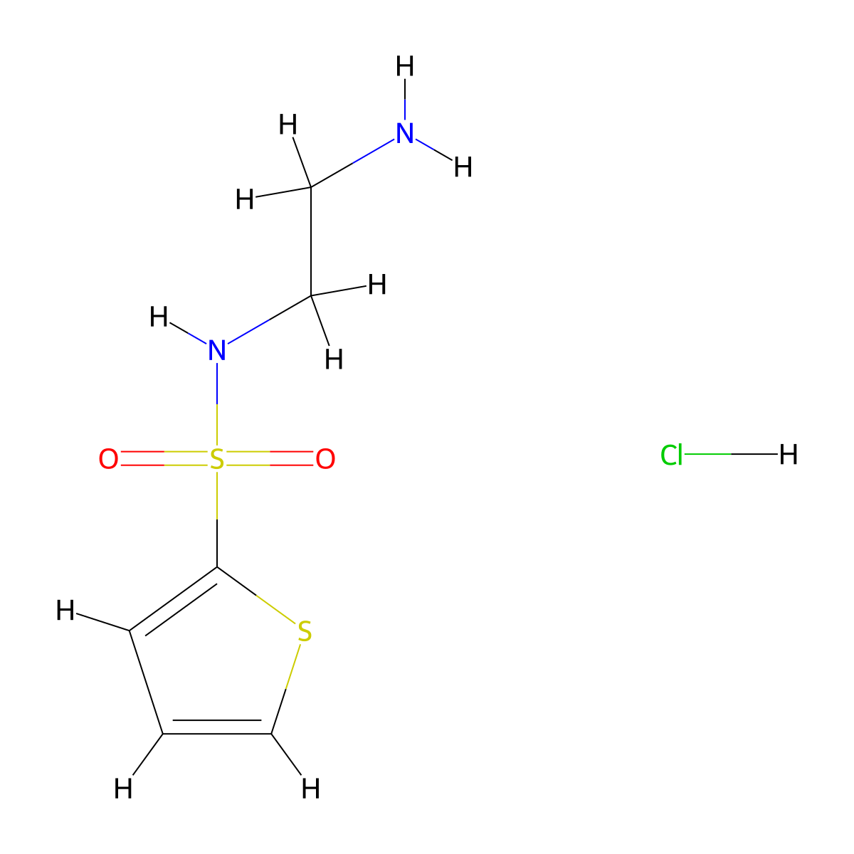 N-(2-aminoethyl)thiophene-2-sulfonamide hydrochloride molecular structure, CAS 1423032-29-4