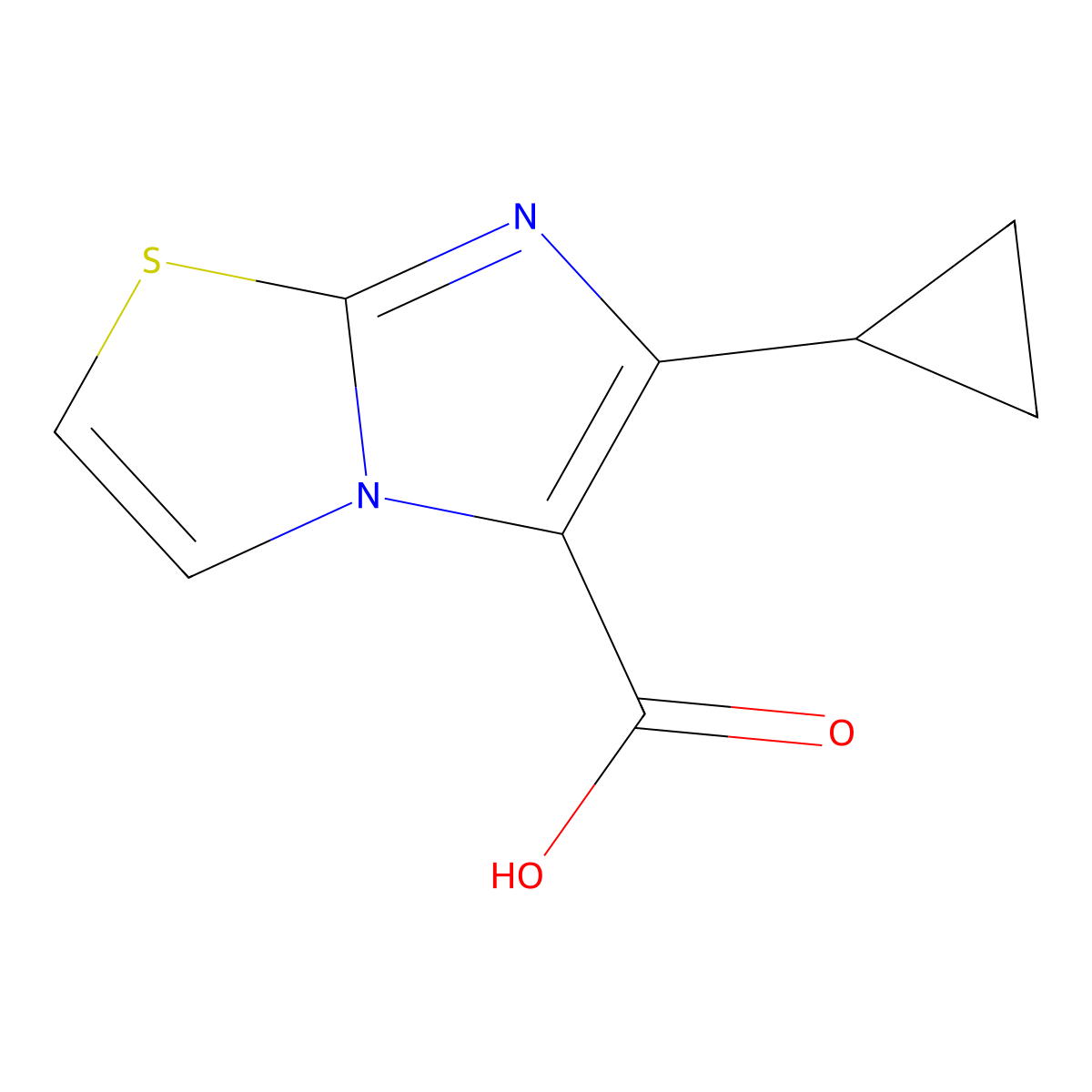 6-Cyclopropylimidazo(2,1-b)(1,3)thiazole-5-carboxylic acid molecular structure, CAS 1423032-30-7