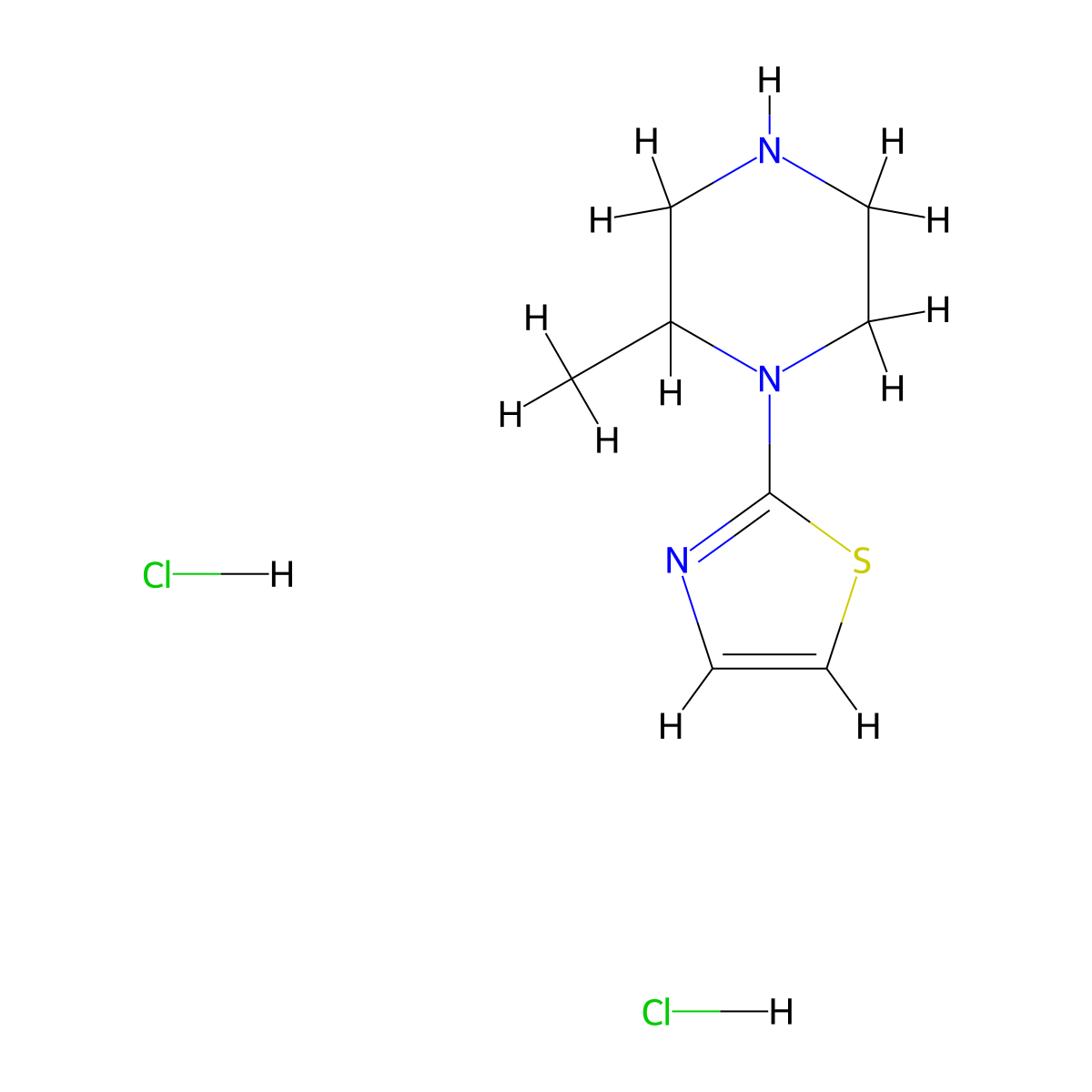 2-Methyl-1-(1,3-thiazol-2-yl)piperazine dihydrochloride molecular structure, CAS 1423032-31-8