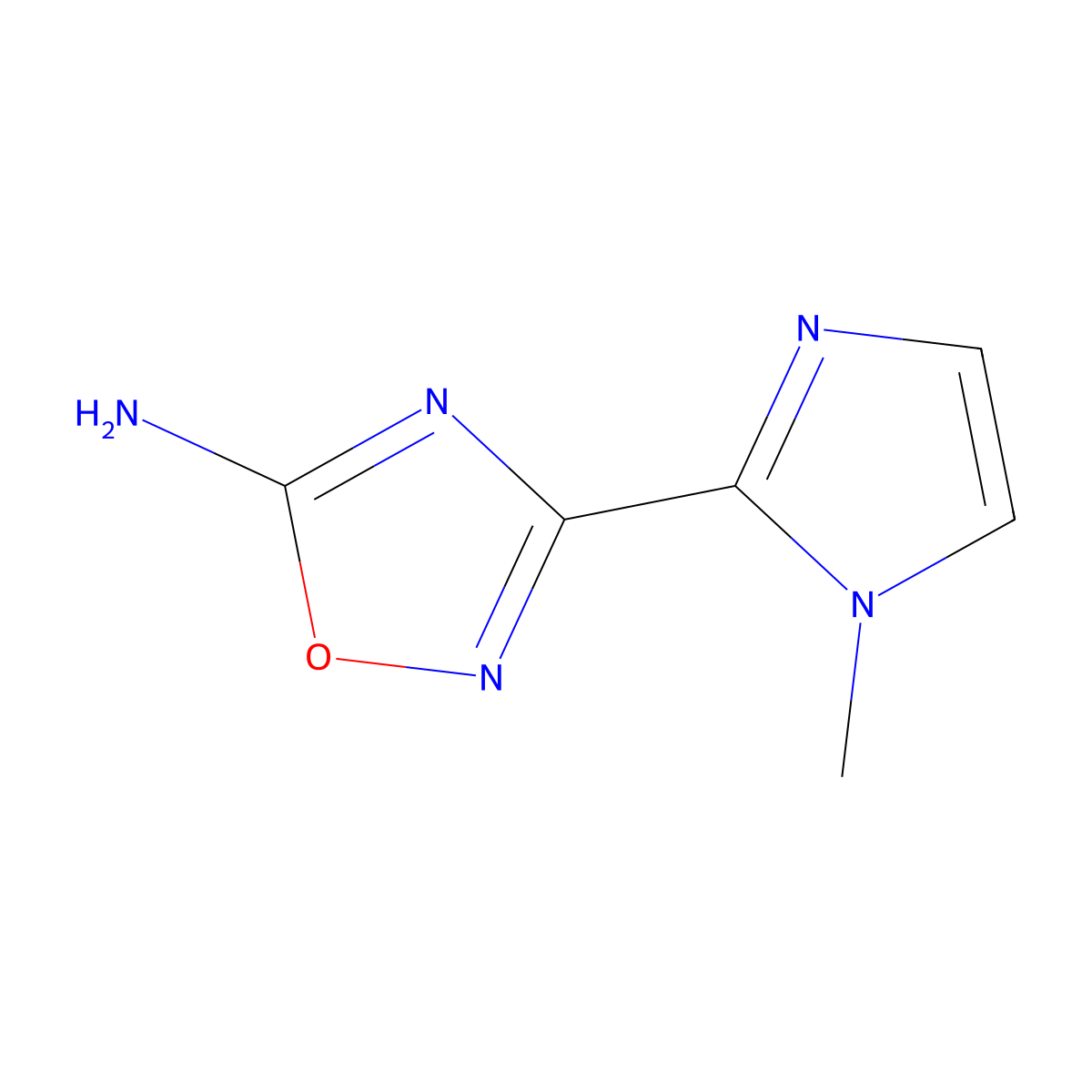 3-(1-methyl-1H-imidazol-2-yl)-1,2,4-oxadiazol-5-amine molecular structure, CAS 1423032-33-0