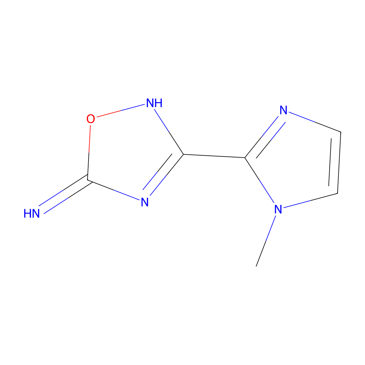 3-(1-methyl-1H-imidazol-2-yl)-1,2,4-oxadiazol-5-amine molecular structure, CAS 1423032-33-0