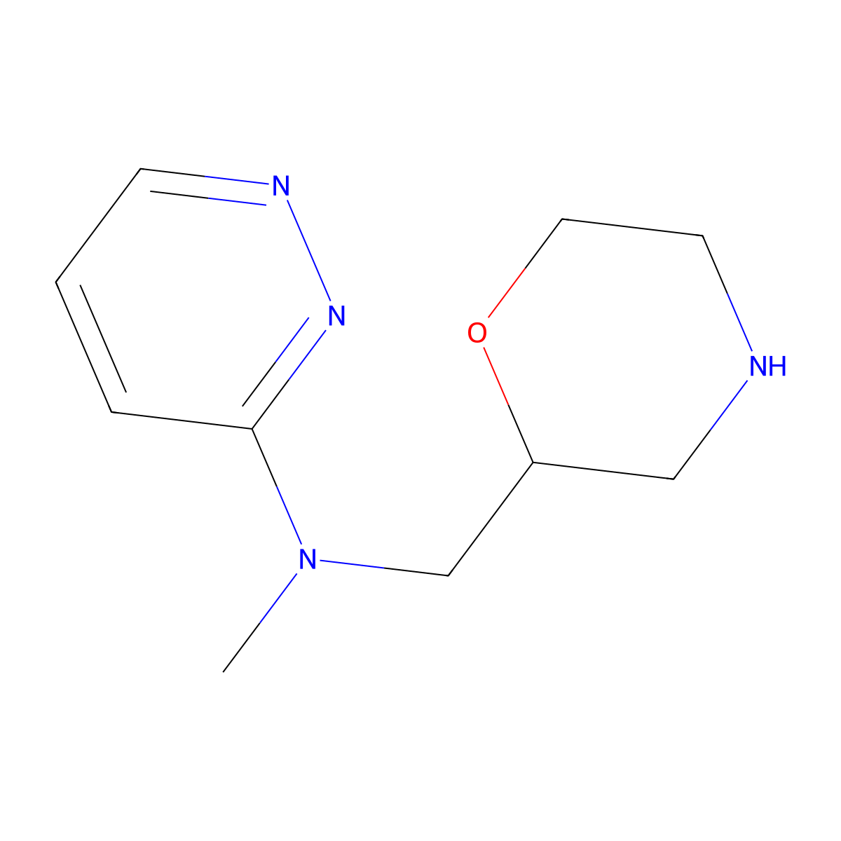 N-methyl-N-(morpholin-2-ylmethyl)pyridazin-3-amine molecular structure, CAS 1423032-39-6