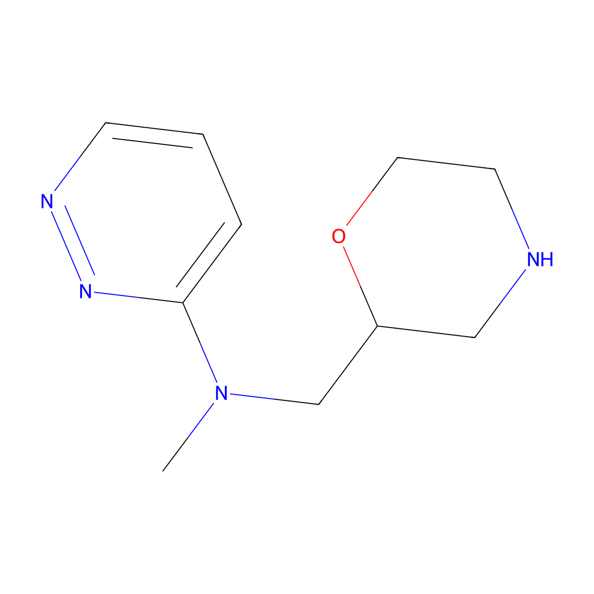 N-methyl-N-(morpholin-2-ylmethyl)pyridazin-3-amine molecular structure, CAS 1423032-39-6