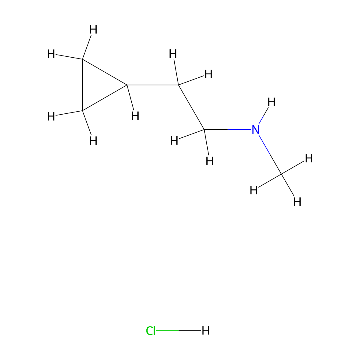 (2-Cyclopropylethyl)(methyl)amine hydrochloride molecular structure, CAS 1423032-42-1