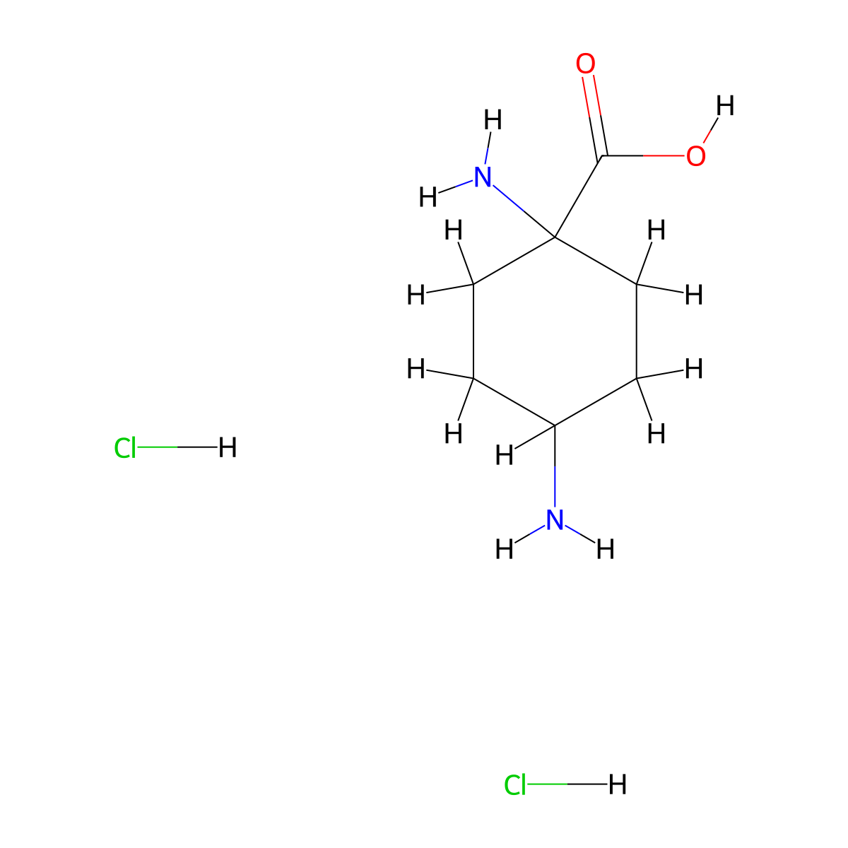 1,4-Diaminocyclohexane-1-carboxylic acid dihydrochloride molecular structure, CAS 1423032-43-2
