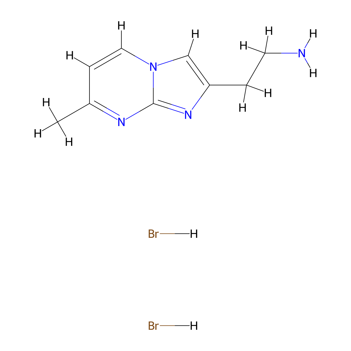 2-(7-Methylimidazo(1,2-a)pyrimidin-2-yl)ethan-1-amine dihydrobromide molecular structure, CAS 1423032-45-4