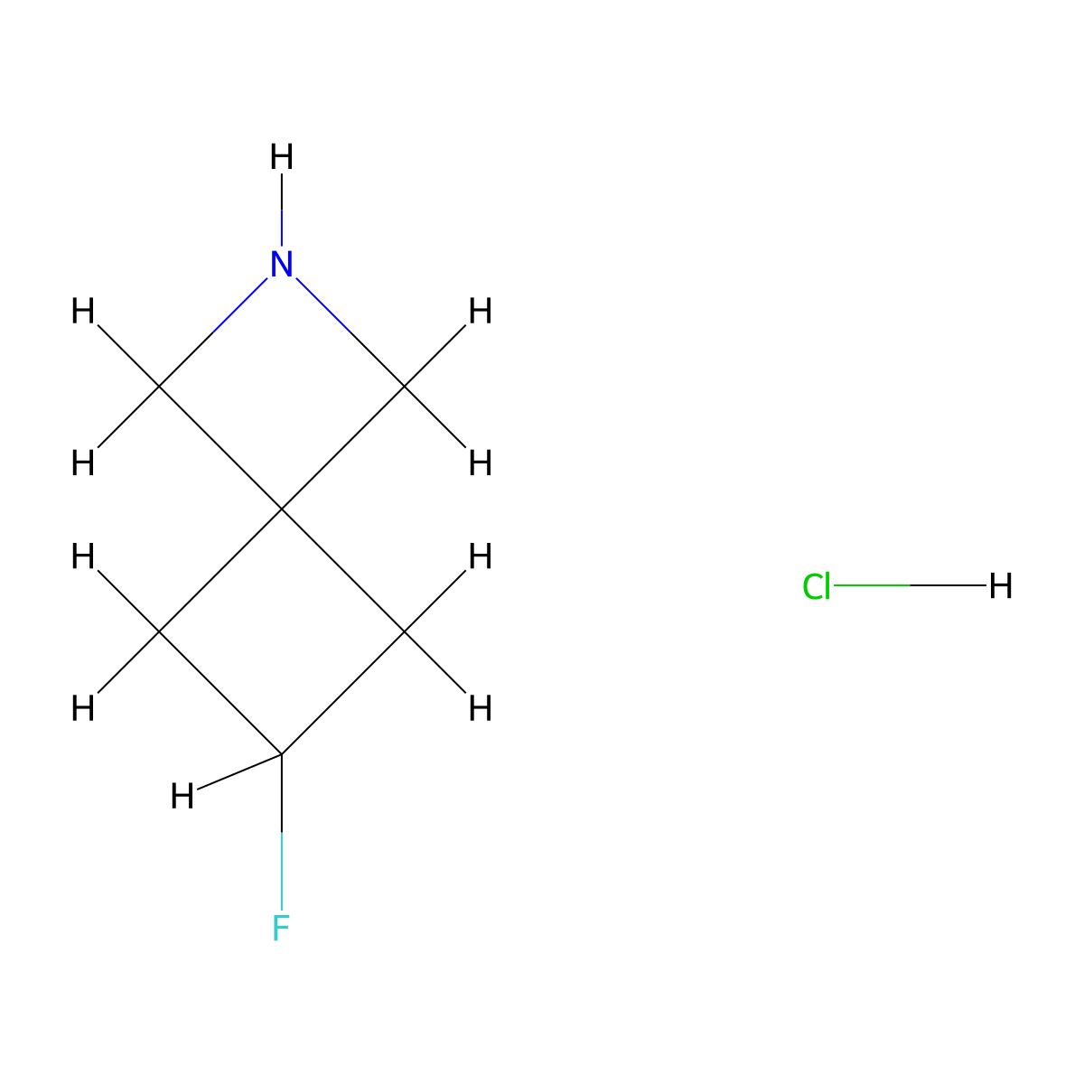 6-Fluoro-2-azaspiro(3.3)heptane hydrochloride molecular structure, CAS 1423032-55-6