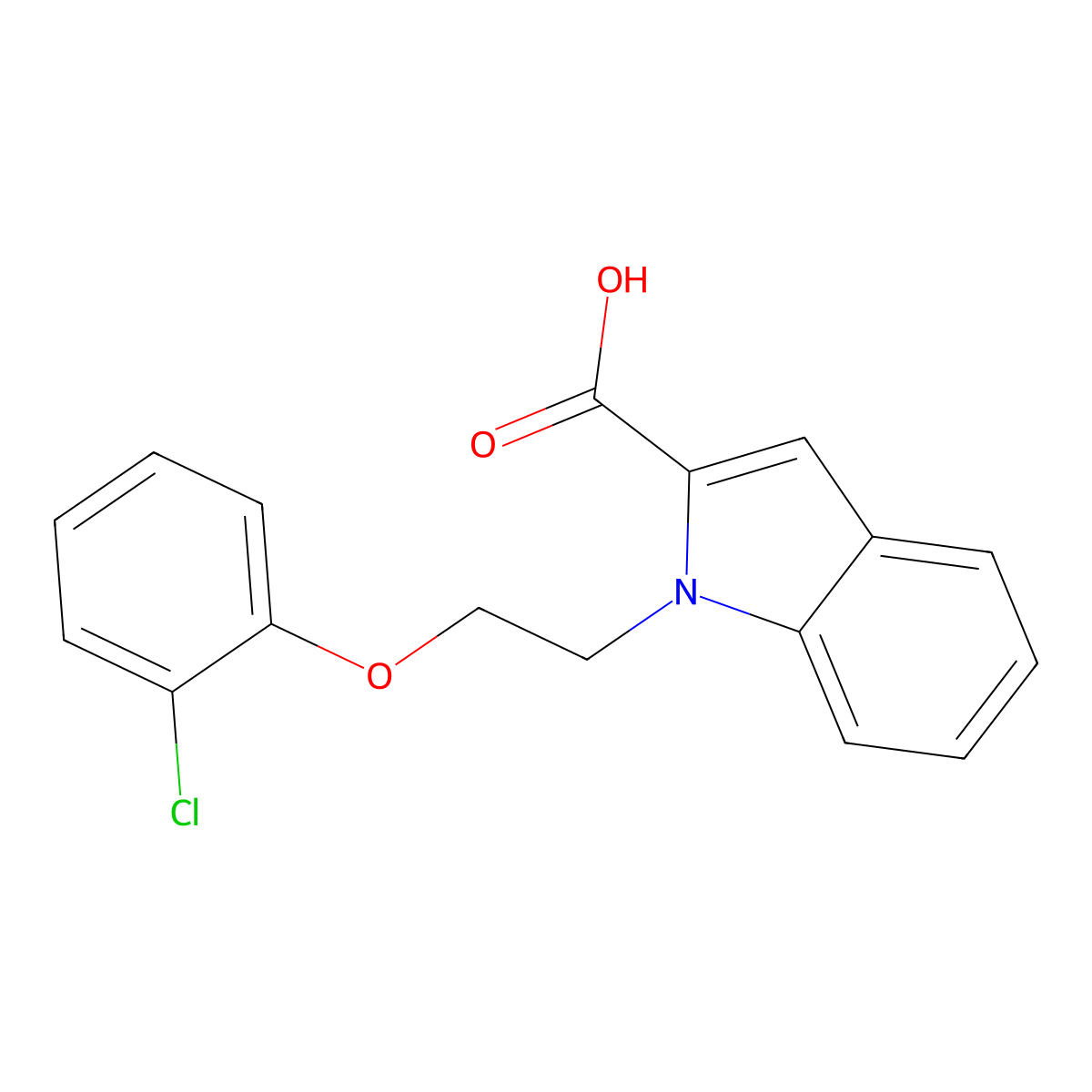 1-[2-(2-chlorophenoxy)ethyl]-1H-indole-2-carboxylic acid molecular structure, CAS 1423032-59-0