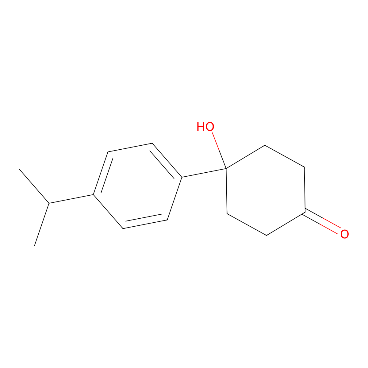 4-Hydroxy-4-[4-(propan-2-yl)phenyl]cyclohexan-1-one molecular structure, CAS 1423032-61-4