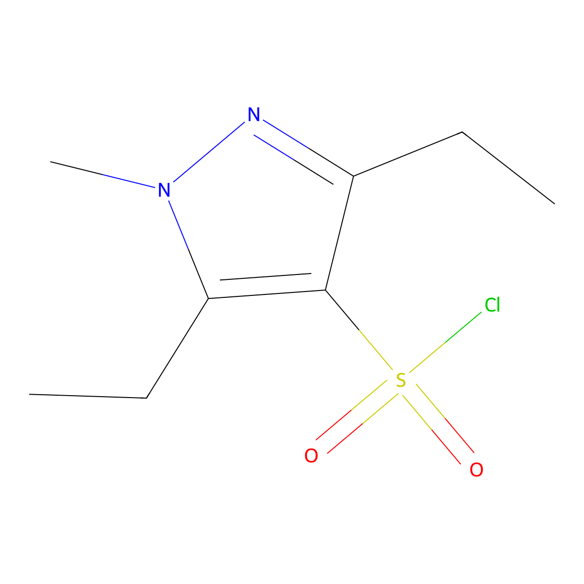 3,5-diethyl-1-methyl-1H-pyrazole-4-sulfonyl chloride molecular structure, CAS 1423032-63-6
