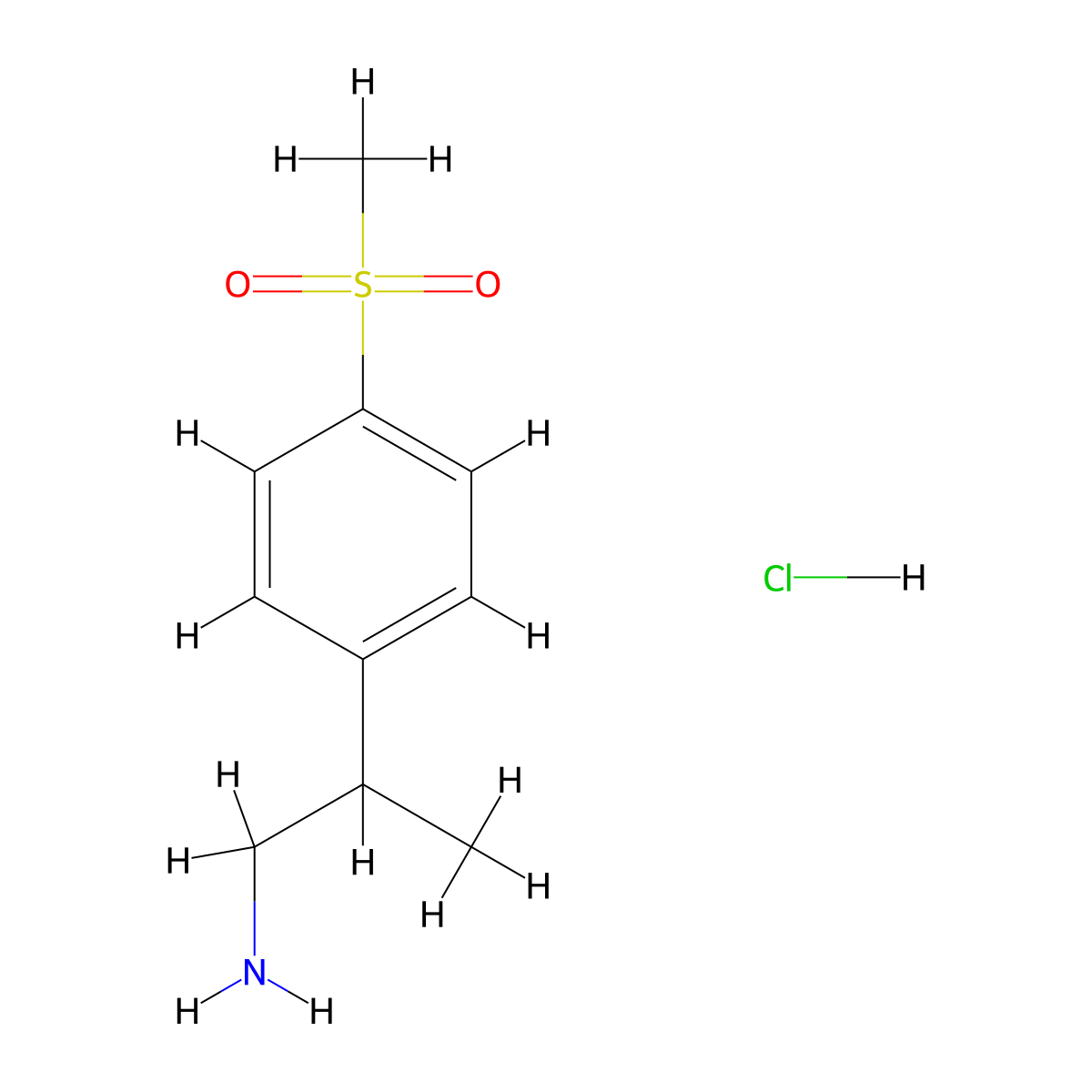 2-(4-Methanesulfonylphenyl)propan-1-amine hydrochloride molecular structure, CAS 1423032-68-1