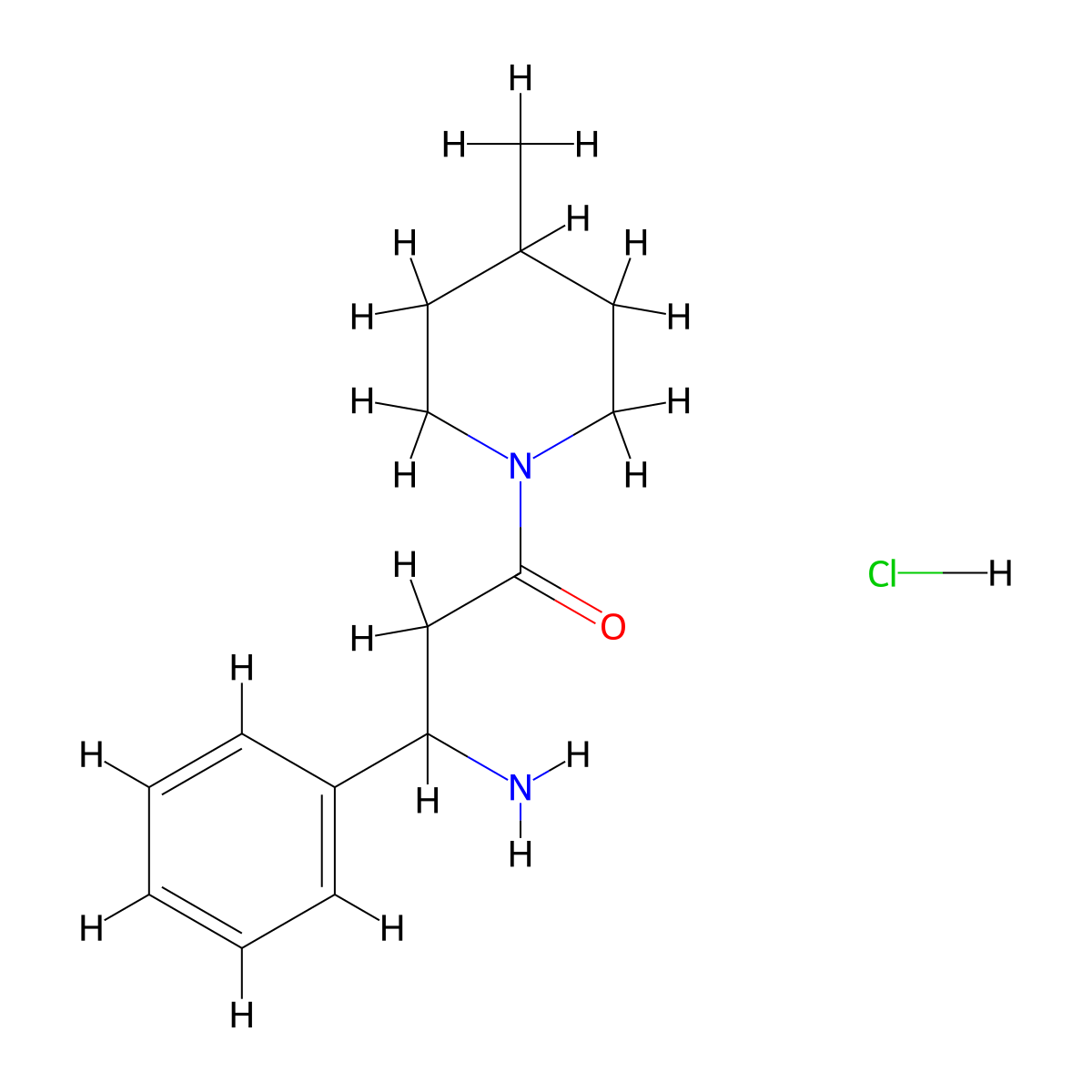 3-Amino-1-(4-methylpiperidin-1-yl)-3-phenylpropan-1-one hydrochloride molecular structure, CAS 1423032-69-2